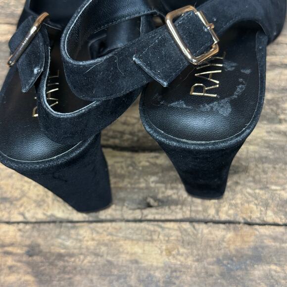 Raye Black Velvet Slingback Block Heel Women’s Size 10 Pointed Dress Shoes - Picture 6 of 10